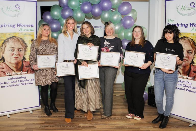 left to right - Stephanie Addison, Bianca Robinson, Jo Yaldren, Claire Starkey, Kay Tarry, Mia Morris