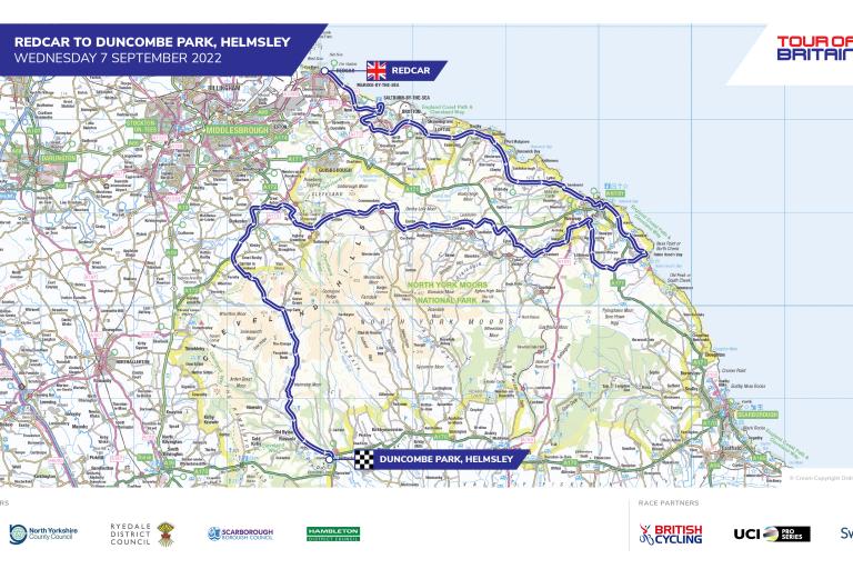 Map of Tour of Britain stage 4