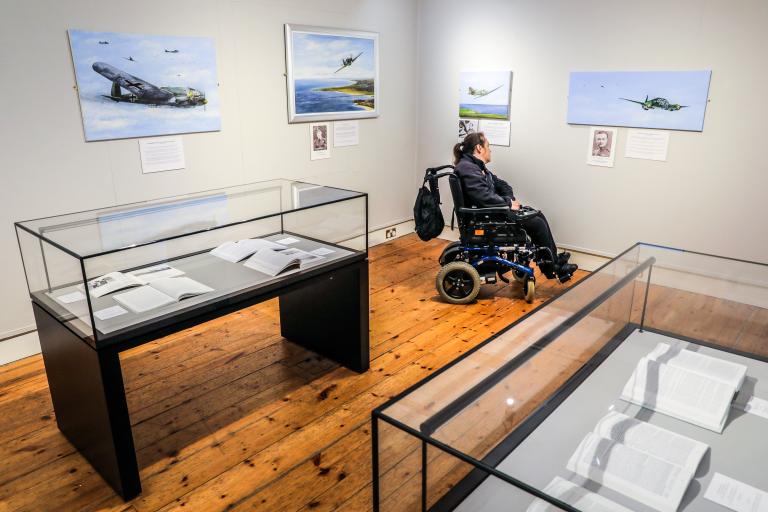 A member of the public at Kirkleatham Museum’s new exhibition about the Battle of Britain
