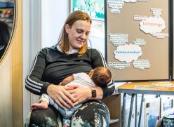 Image of a woman breastfeeding a baby