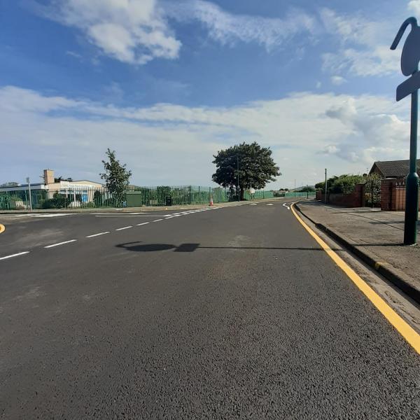 Stirling Road after being resurfaced